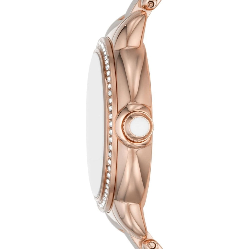 Emporio Armani Ladies Mia 32mm Three-Hand Rose Gold Plated Watch