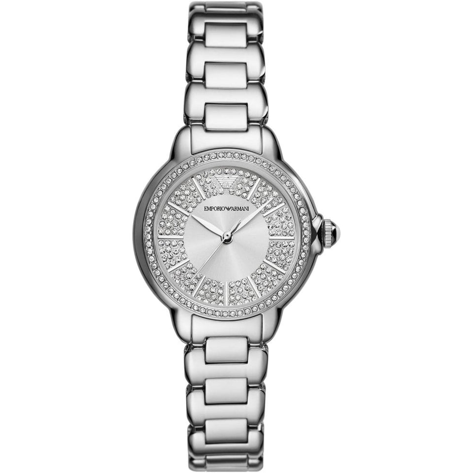 Emporio Armani Ladies Mia 32mm Three-Hand Stone Set Bracelet Watch