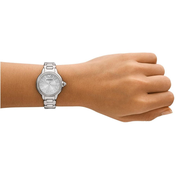 Emporio Armani Ladies Mia 32mm Three-Hand Stone Set Bracelet Watch
