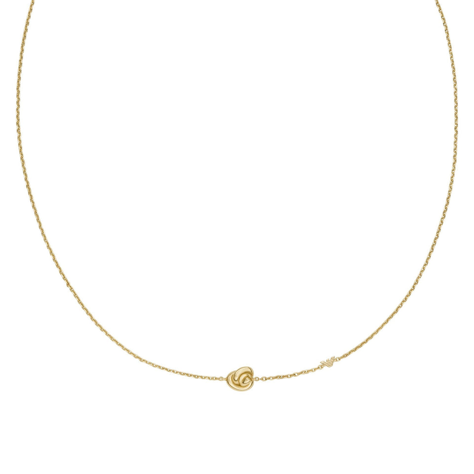 Emporio Armani Ladies Paramour Gold Tone Knot Necklace