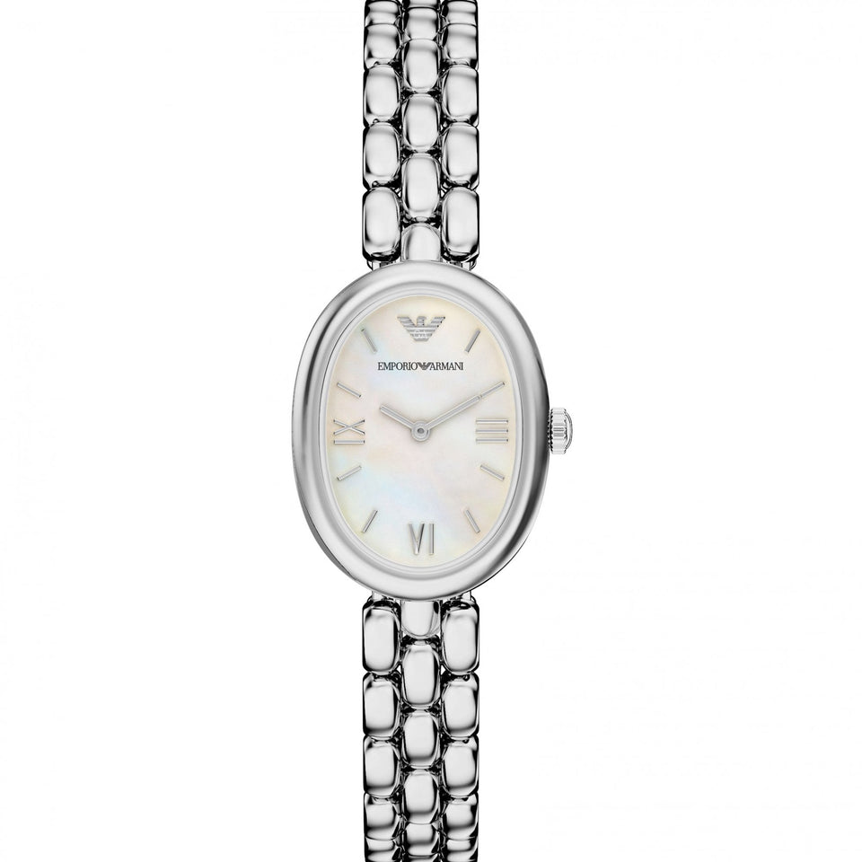 Emporio Armani Ladies Sinfonia Mother Of Pearl Oval Dial Watch