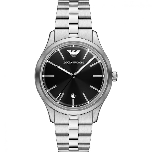 Emporio Armani Men's Dario 41mm Black Dial Stainless Steel Watch
