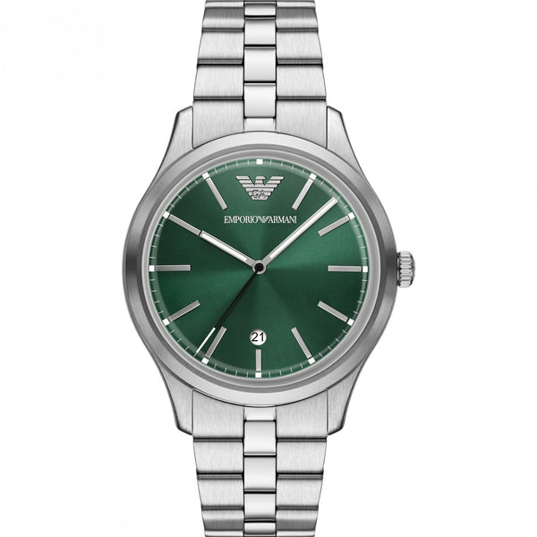 Emporio Armani Men's Dario 41mm Green Dial Stainless Steel Watch