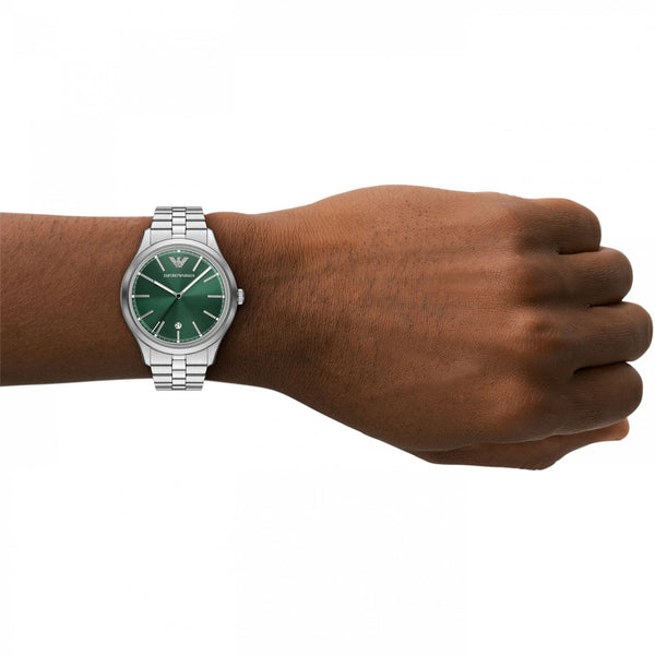 Emporio Armani Men's Dario 41mm Green Dial Stainless Steel Watch