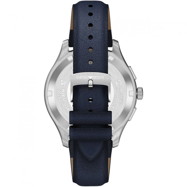 Emporio Armani Men's Dario 42mm Blue Leather Strap Watch