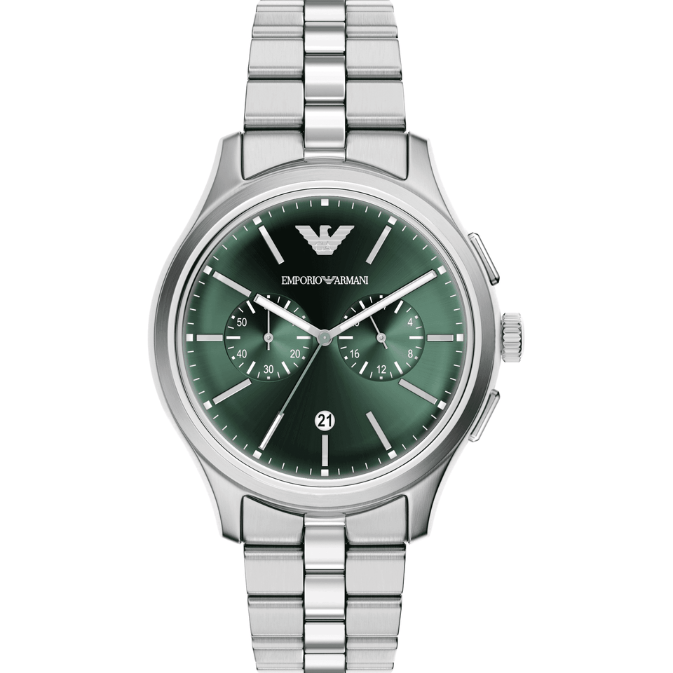 Emporio Armani Men's Dario 42mm Green Dial Bracelet Watch