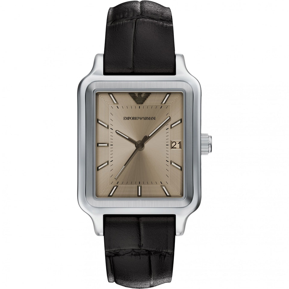 Emporio Armani Men's Diego 47mm Brown Leather Strap Watch