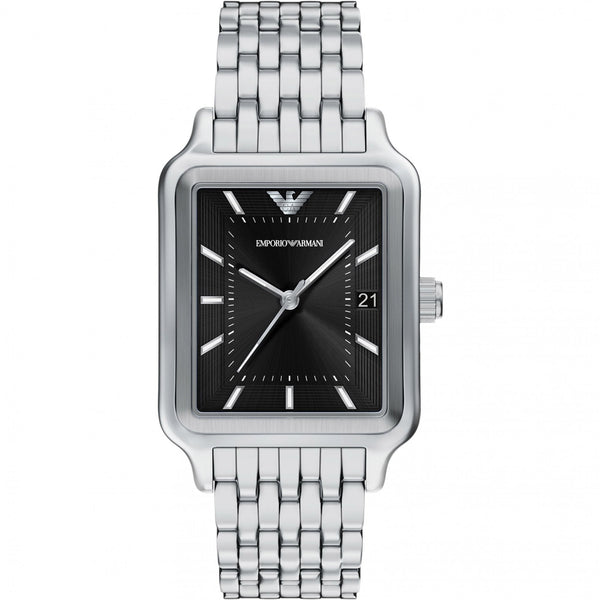 Emporio Armani Men's Diego Rectangle Black Dial Bracelet Watch