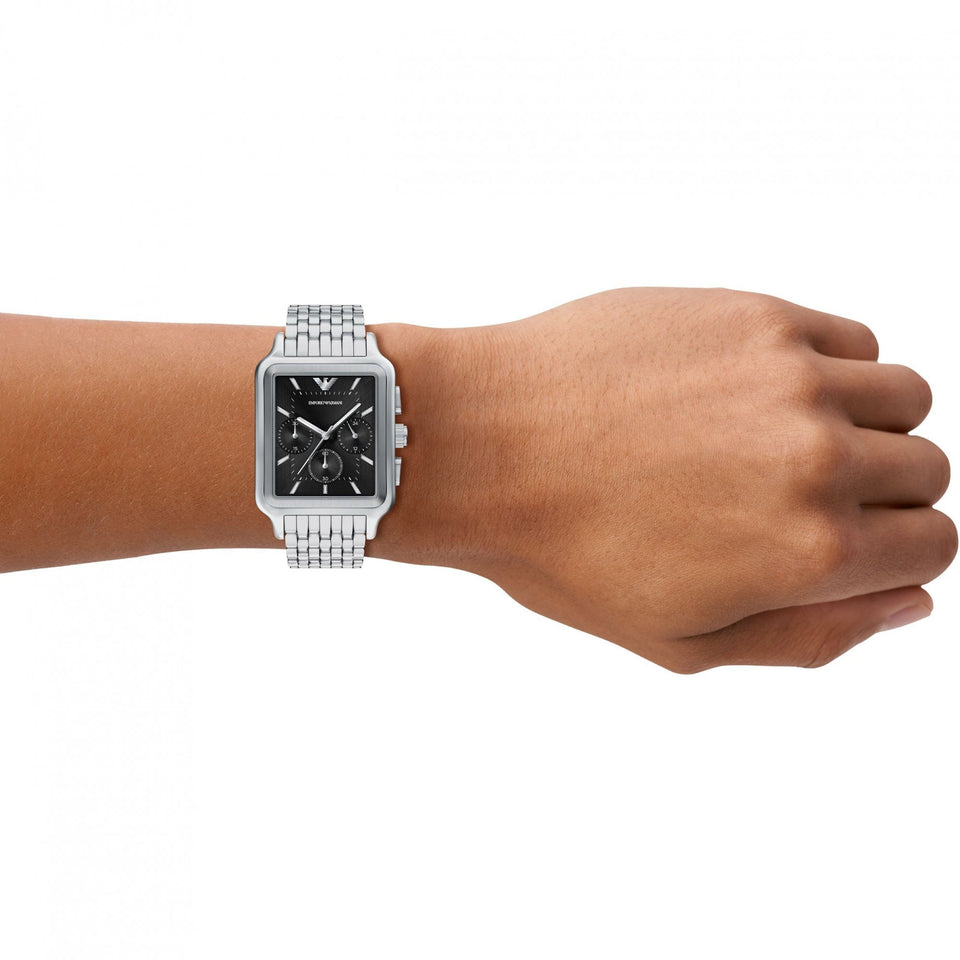 Emporio Armani Men's Diego Rectangle Black Dial Chronograph Watch