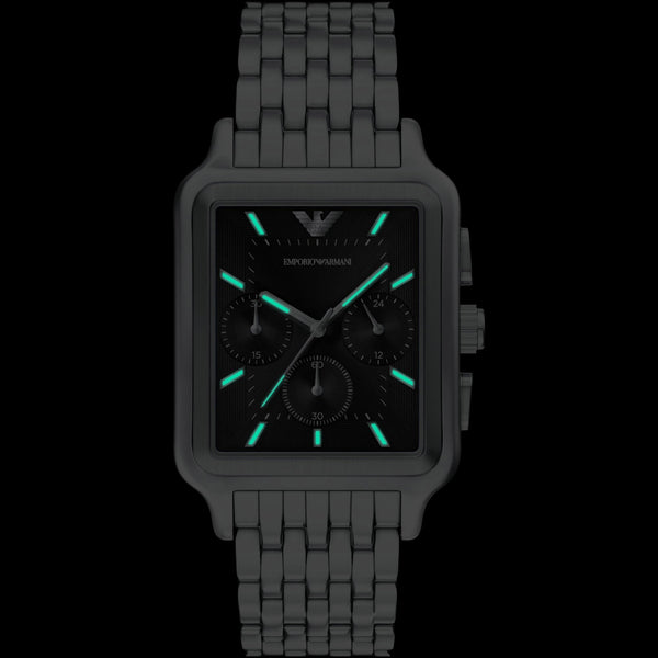 Emporio Armani Men's Diego Rectangle Black Dial Chronograph Watch