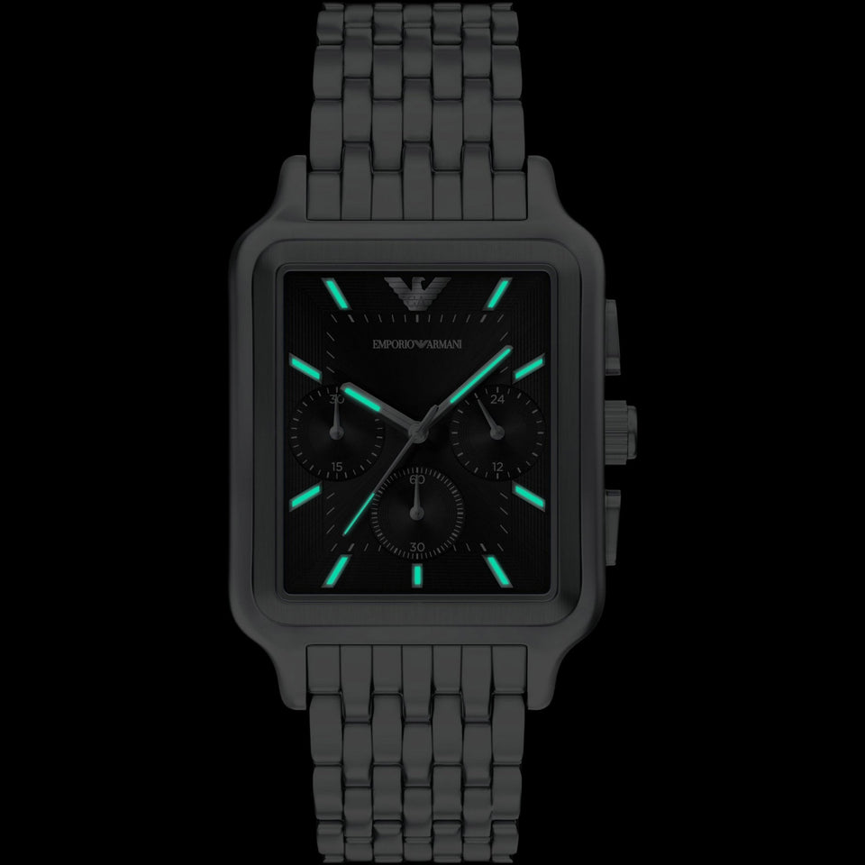 Emporio Armani Men's Diego Rectangle Black Dial Chronograph Watch