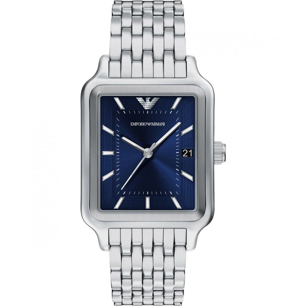 Emporio Armani Men's Diego Rectangle Blue Dial Bracelet Watch