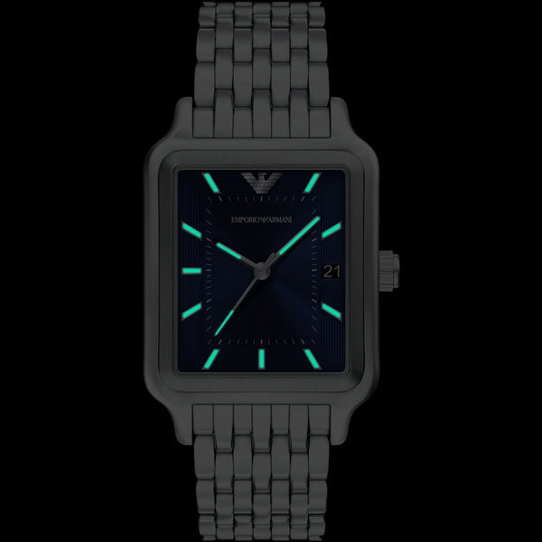 Emporio Armani Men's Diego Rectangle Blue Dial Bracelet Watch