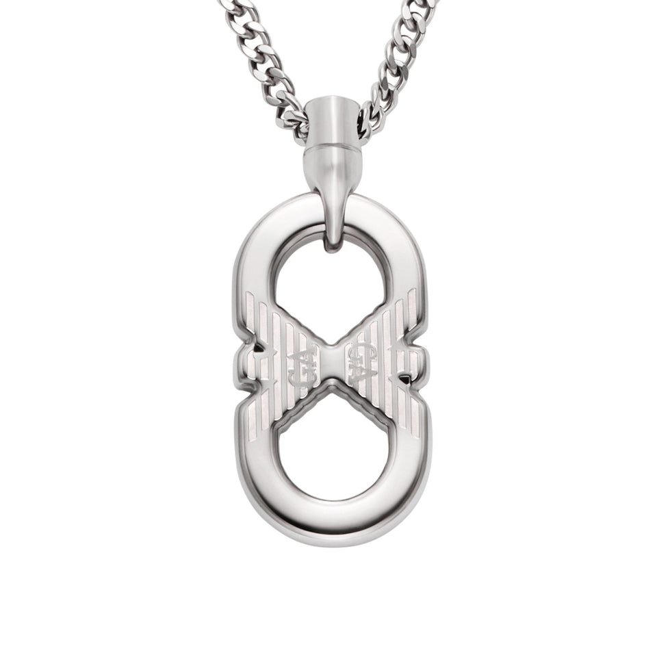 Emporio Armani Men's EAGLE LOGO Drop Pendant Necklace