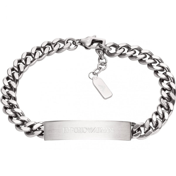 Emporio Armani Men's EAGLE LOGO ID Stainless Steel Chain Bracelet