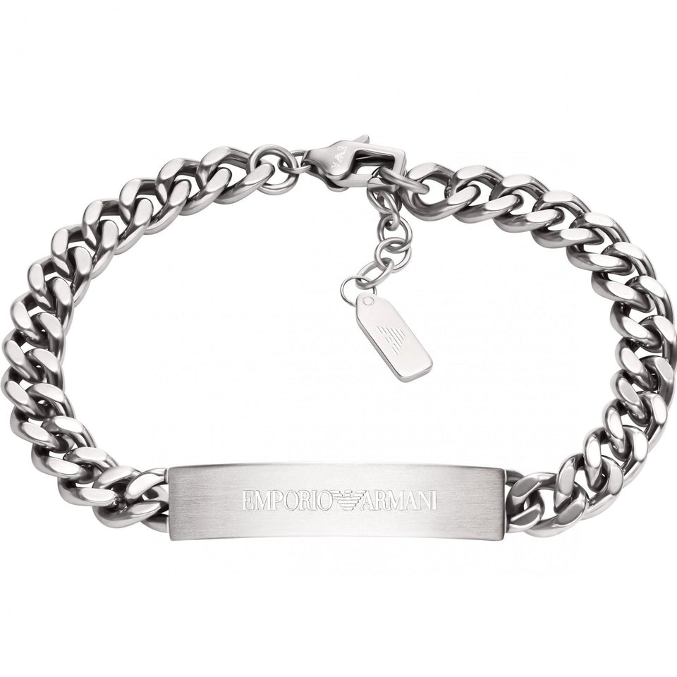 Emporio Armani Men's EAGLE LOGO ID Stainless Steel Chain Bracelet
