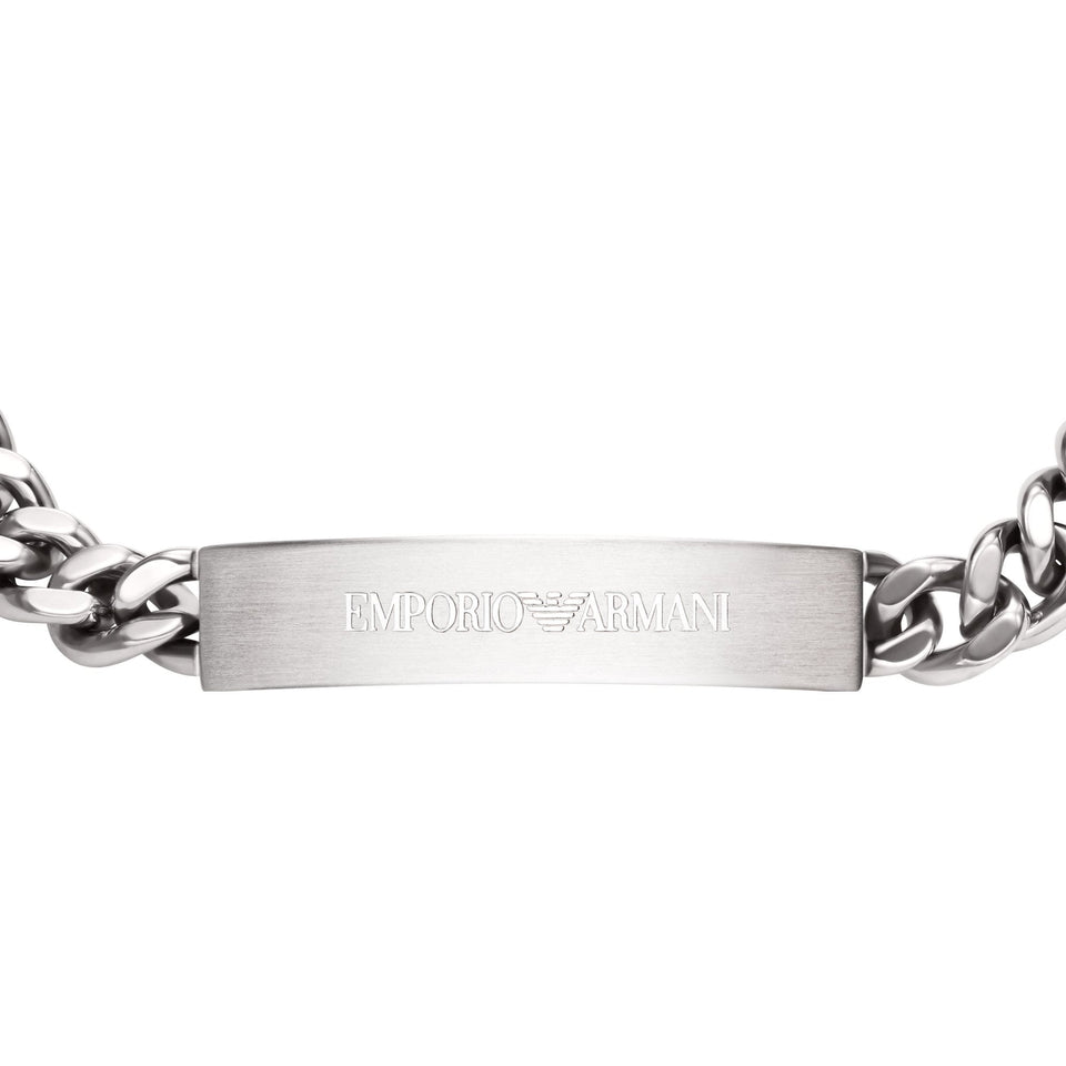 Emporio Armani Men's EAGLE LOGO ID Stainless Steel Chain Bracelet