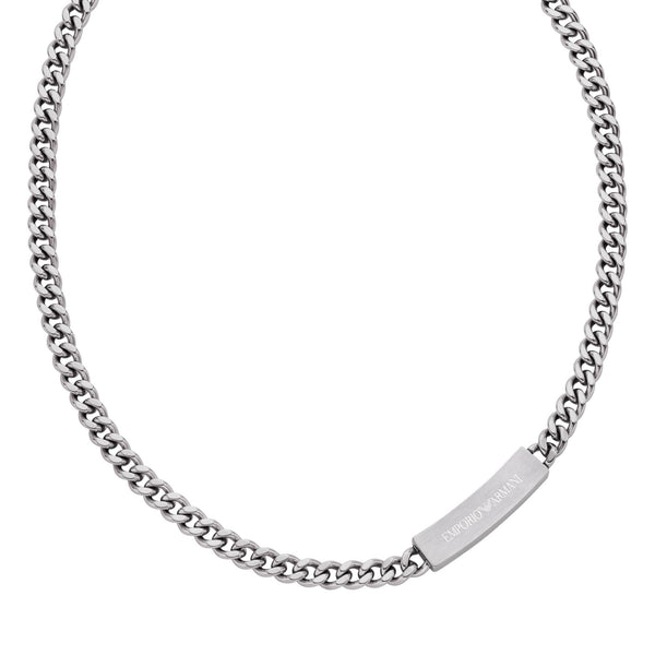 Emporio Armani Men's EAGLE LOGO ID Stainless Steel Chain Necklace