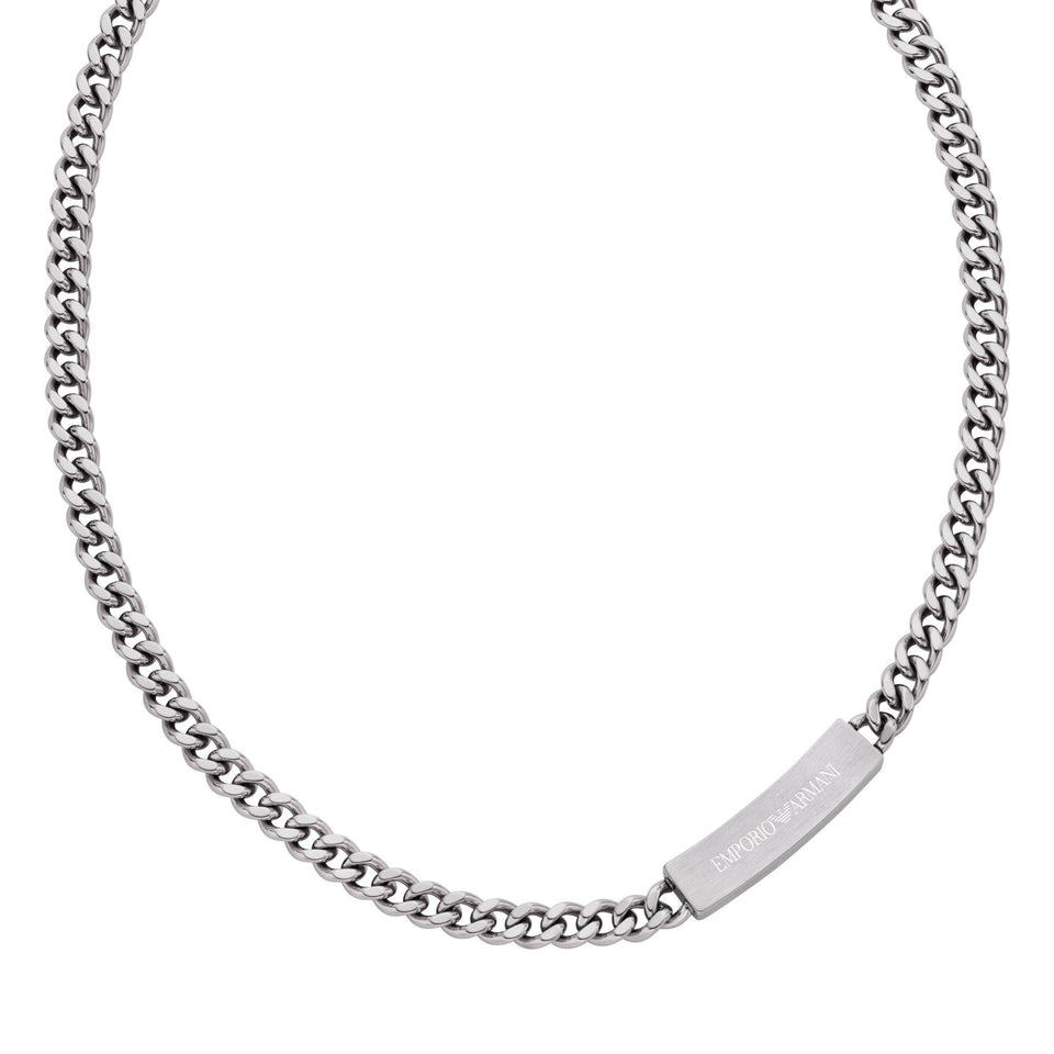 Emporio Armani Men's EAGLE LOGO ID Stainless Steel Chain Necklace