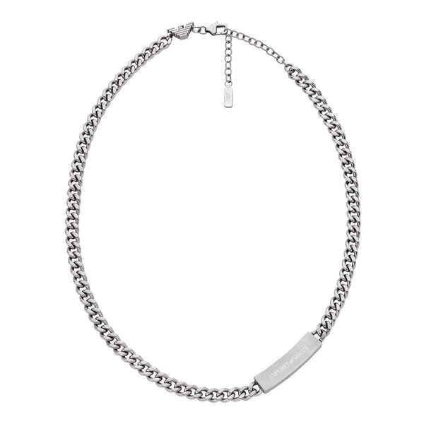Emporio Armani Men's EAGLE LOGO ID Stainless Steel Chain Necklace