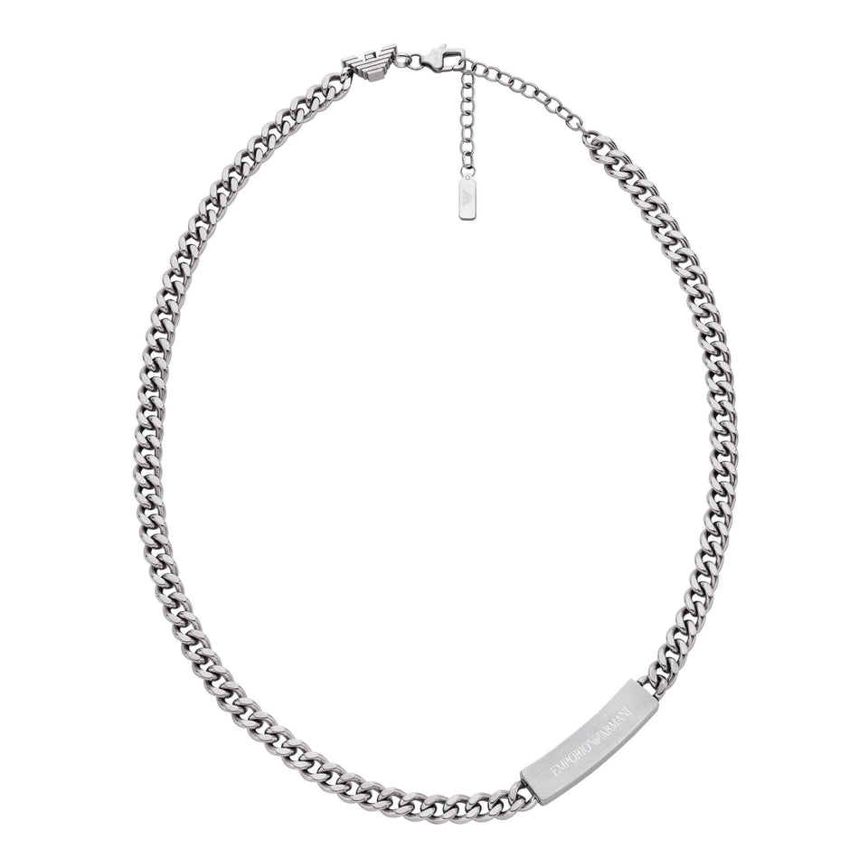 Emporio Armani Men's EAGLE LOGO ID Stainless Steel Chain Necklace