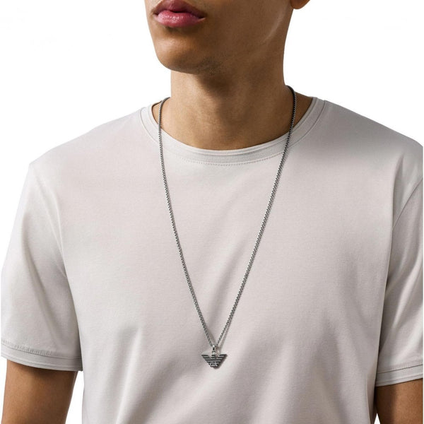 Emporio Armani Men's Eagle Logo Stainless Steel Eagle Necklace
