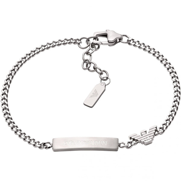 Emporio Armani Men's Eagle Logo Stainless Steel ID Bar Bracelet