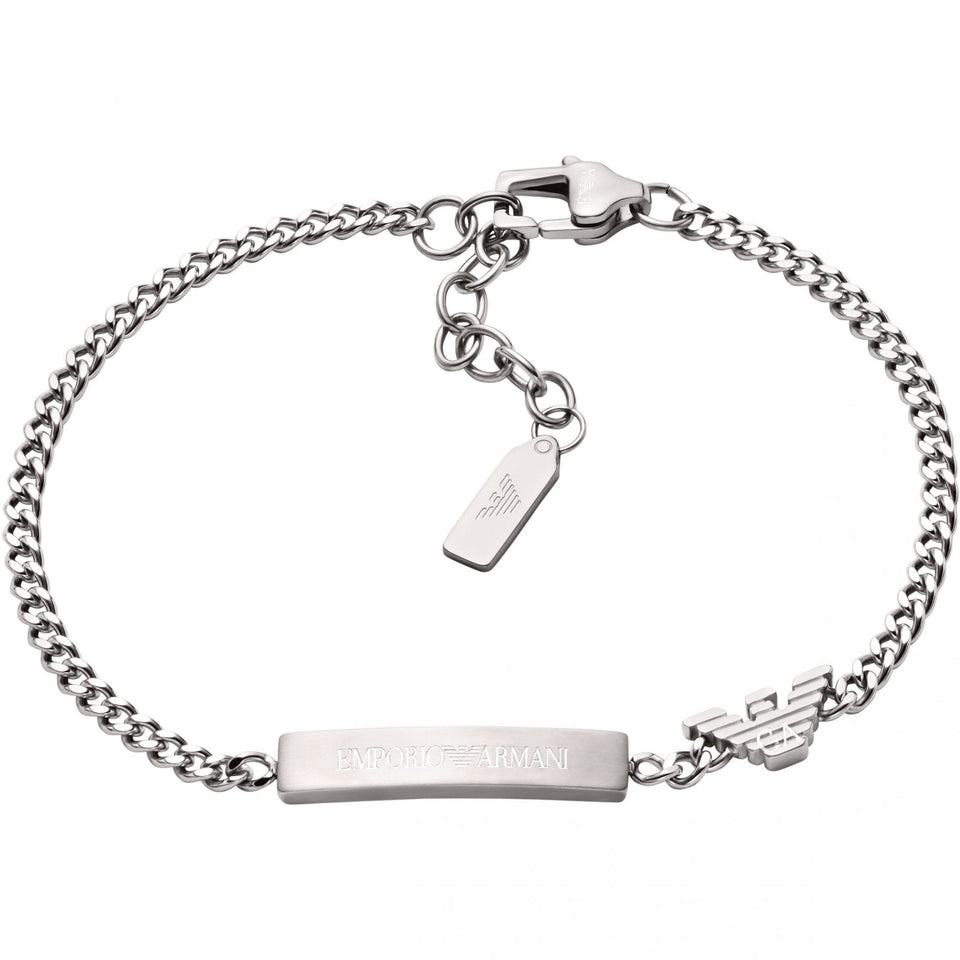 Emporio Armani Men's Eagle Logo Stainless Steel ID Bar Bracelet