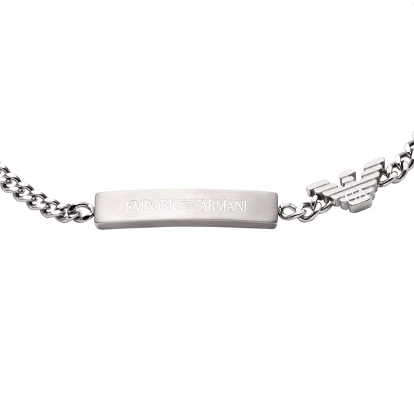 Emporio Armani Men's Eagle Logo Stainless Steel ID Bar Bracelet