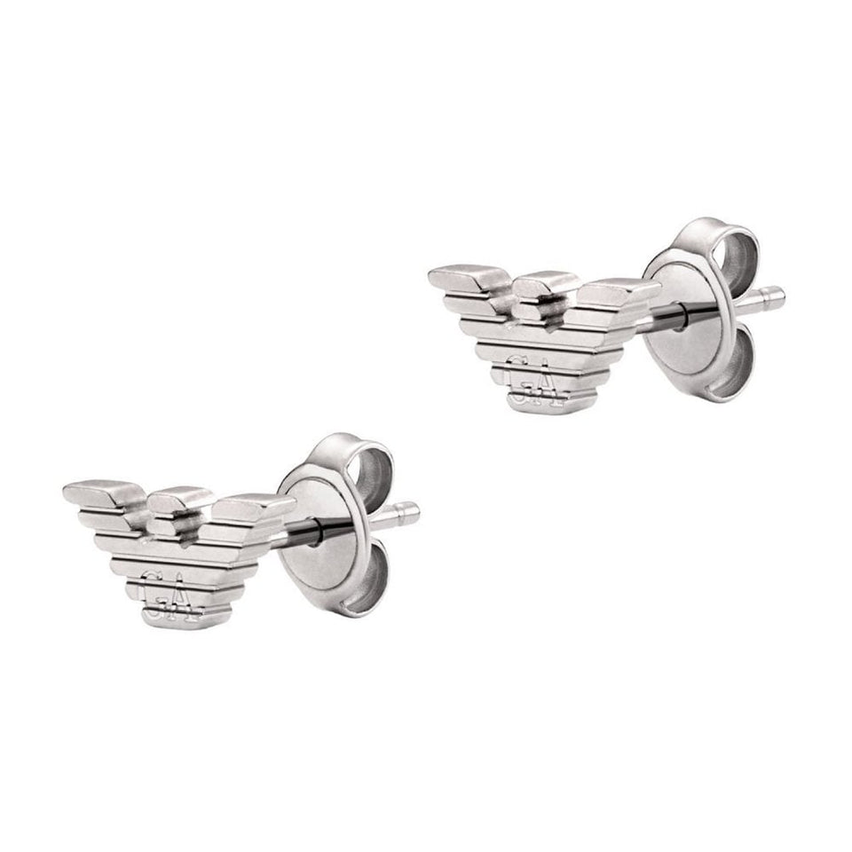 Emporio Armani Men's EAGLE LOGO Stainless Steel Stud Earrings