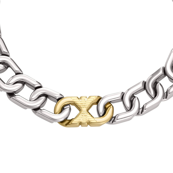 Emporio Armani Men's Eagle Logo Two Tone Chain Bracelet