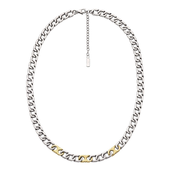 Emporio Armani Men's Eagle Logo Two Tone Chain Necklace