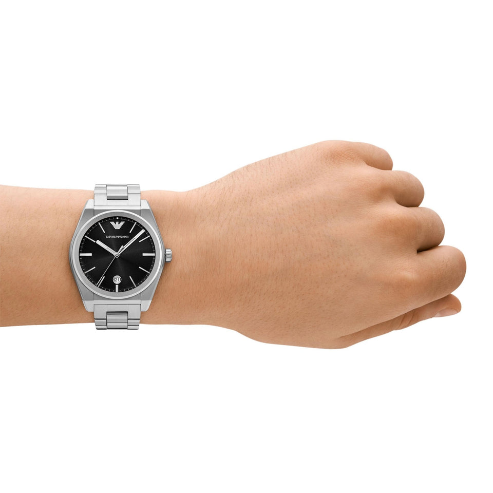 Emporio Armani Men's Federico Black Dial 41mm Watch