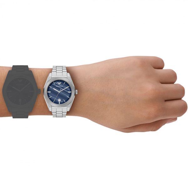 Emporio Armani Men's Federico Blue Dial 37mm Bracelet Watch