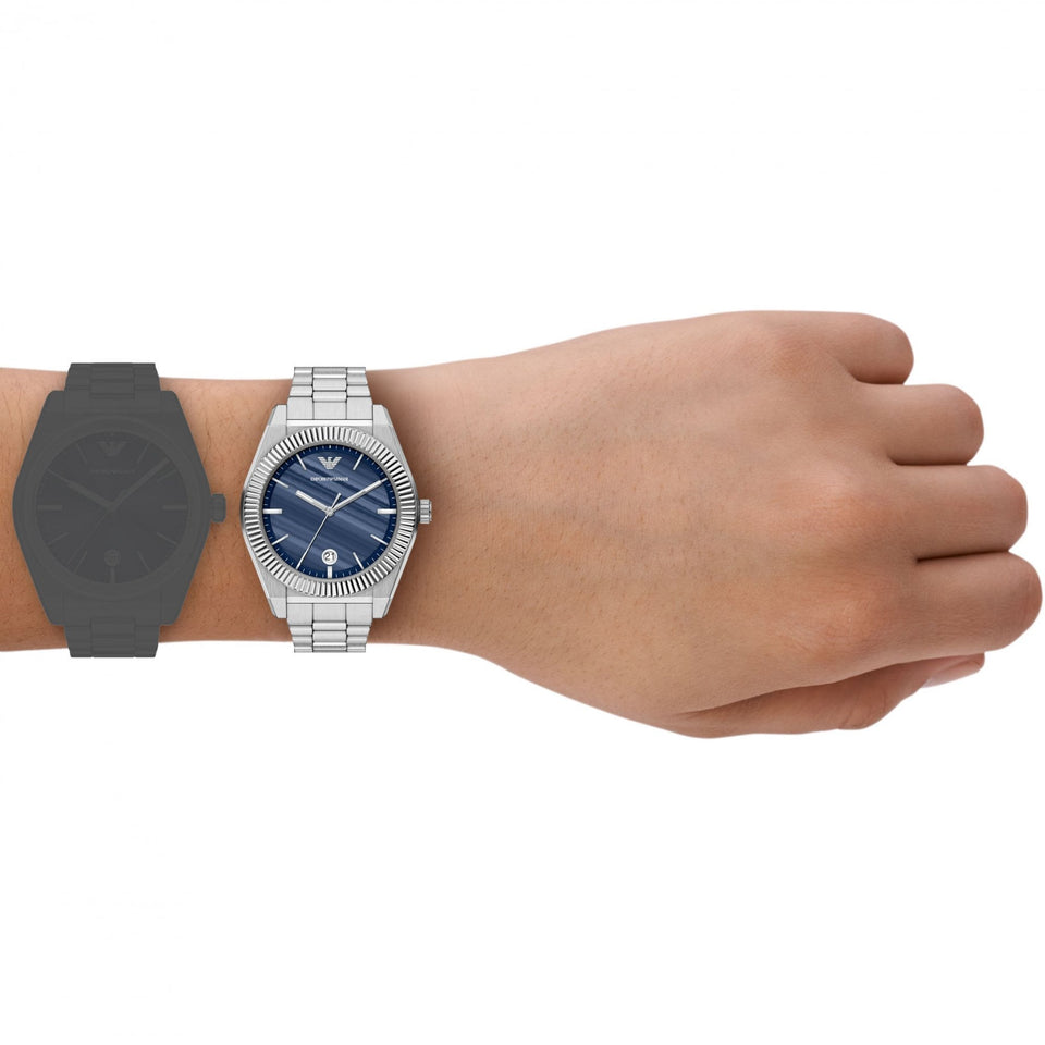 Emporio Armani Men's Federico Blue Dial 37mm Bracelet Watch