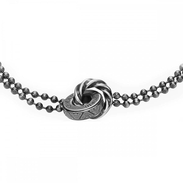 Emporio Armani Men's Iconic Black Interlocked Chain Bracelet
