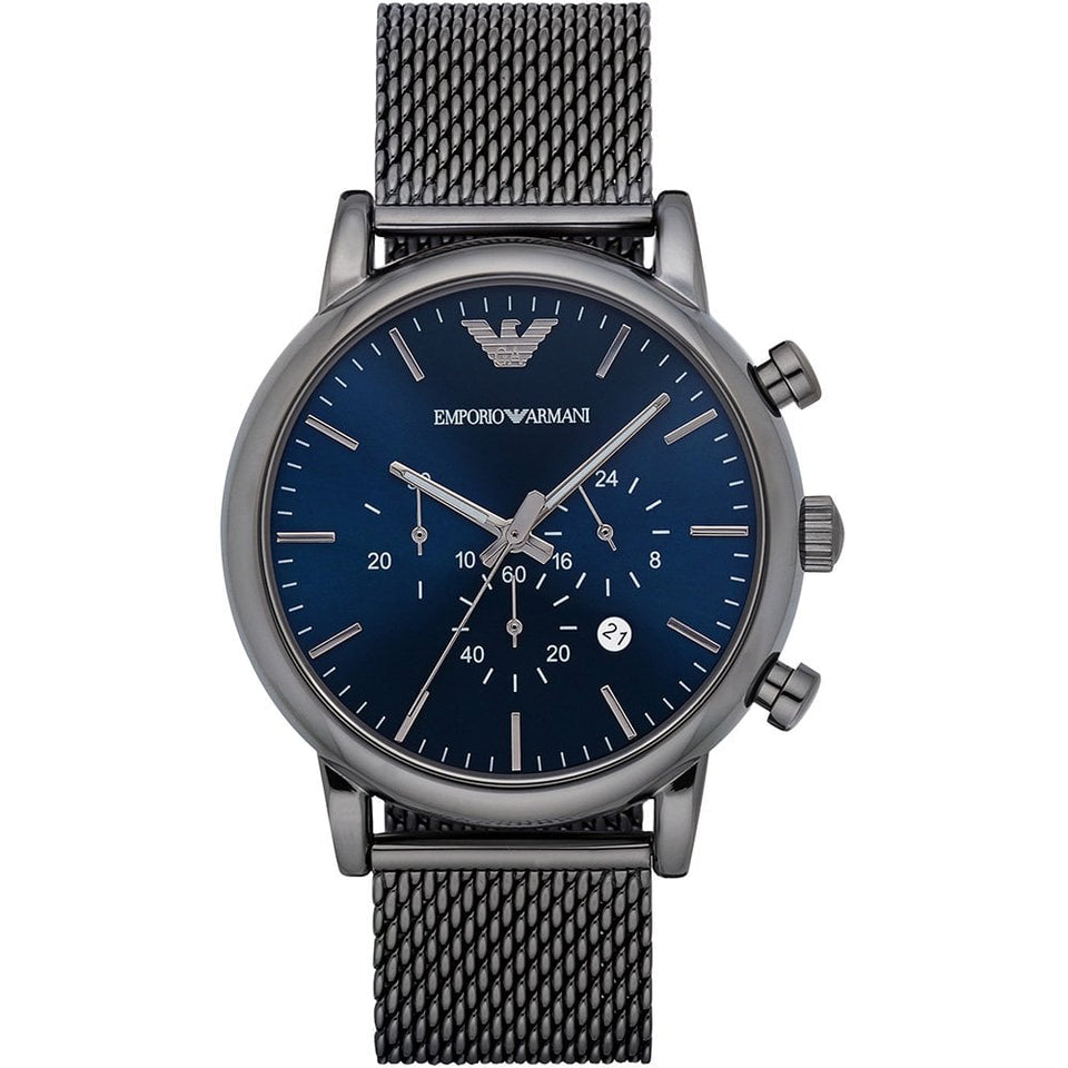Emporio Armani Men's Luigi 46mm Chronograph Mesh Bracelet Watch