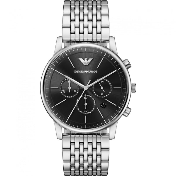Emporio Armani Men's Minimalist 42mm Black Dial Bracelet Watch