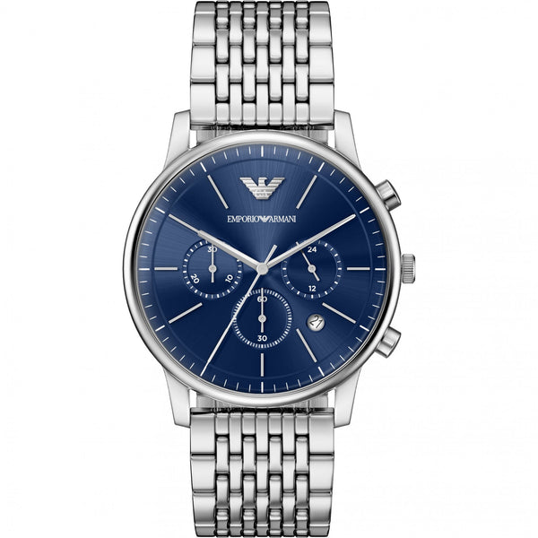Emporio Armani Men's Minimalist 42mm Blue Dial Bracelet Watch