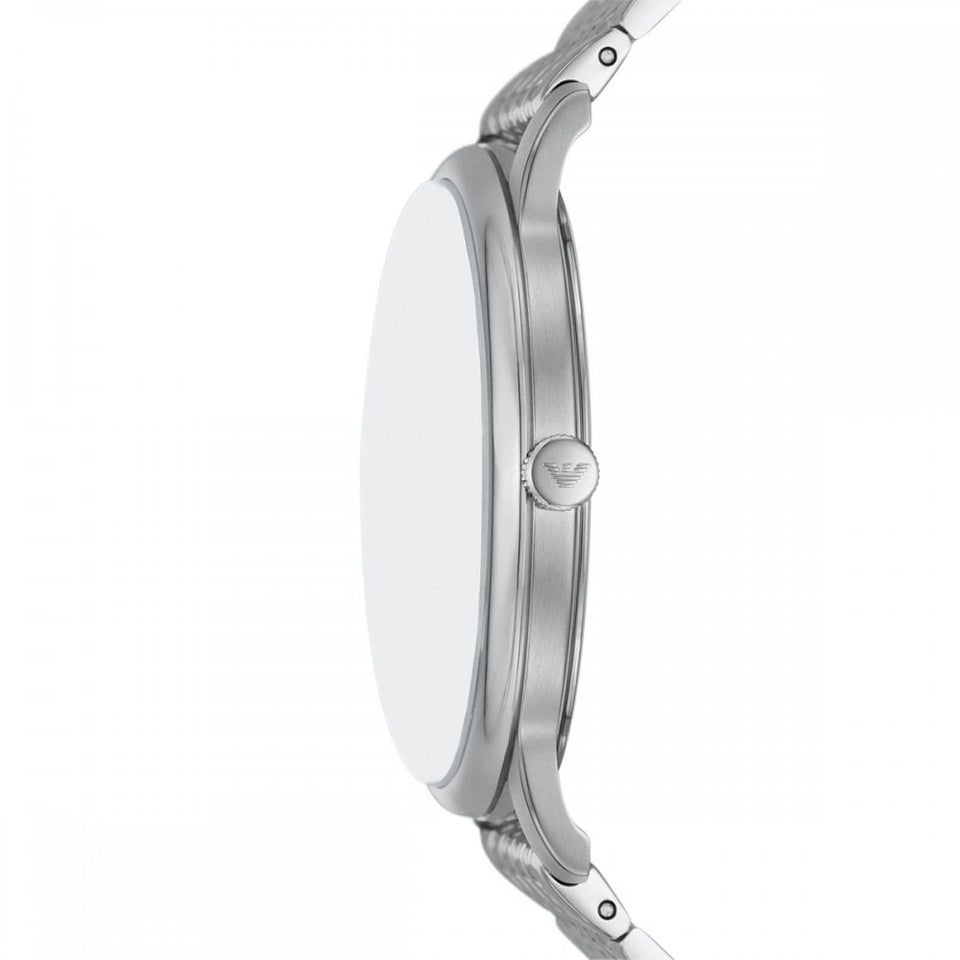 Emporio Armani Men's Minimalist Silver Dial 42mm Watch