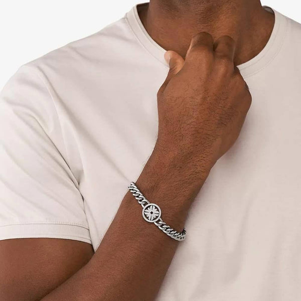Emporio Armani Men's Multi Eagle Logo Curb Chain Bracelet