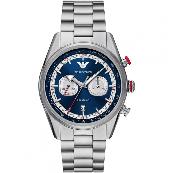 Emporio Armani Men's Racer 42mm Blue Dial Chronograph Watch