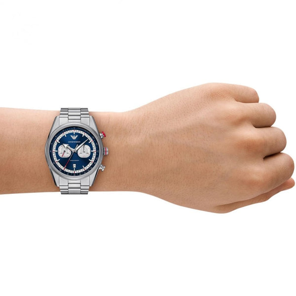 Emporio Armani Men's Racer 42mm Blue Dial Chronograph Watch