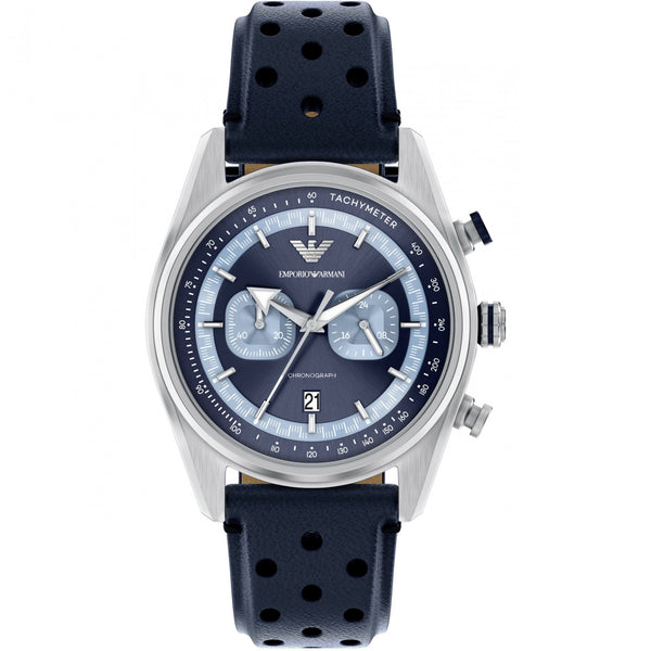 Emporio Armani Men's Racer 42mm Blue Dial Racer Strap Watch