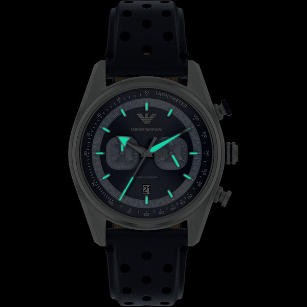 Emporio Armani Men's Racer 42mm Blue Dial Racer Strap Watch