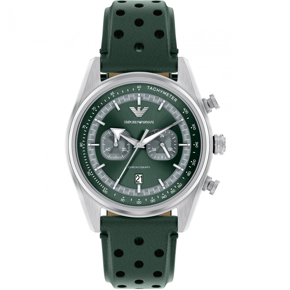 Emporio Armani Men's Racer 42mm Racing Style Green Strap Watch