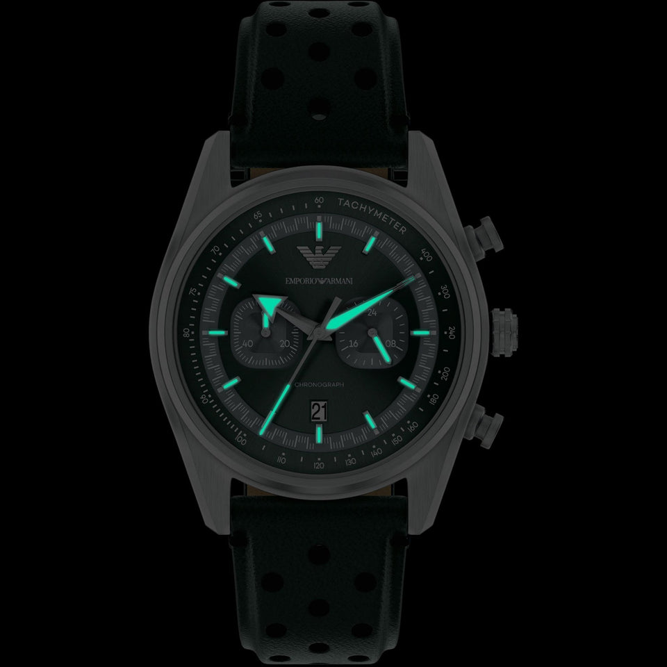 Emporio Armani Men's Racer 42mm Racing Style Green Strap Watch