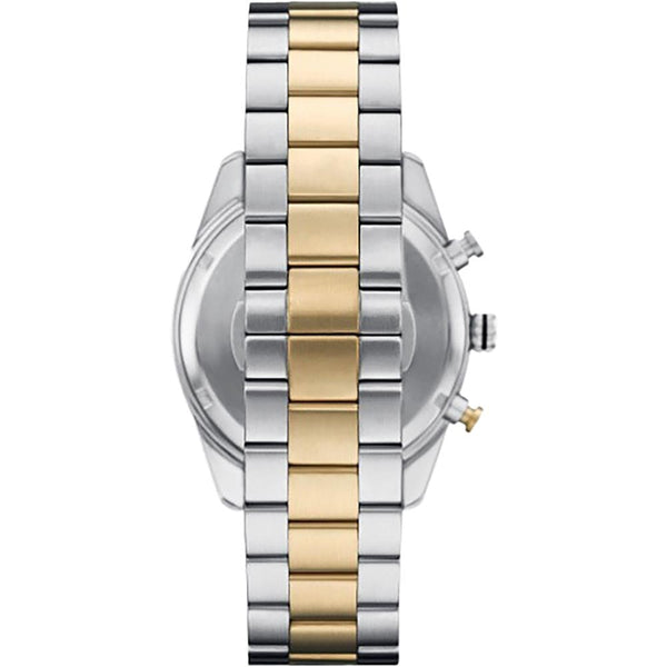 Emporio Armani Men's Racer 42mm Two Tone Black Dial Watch