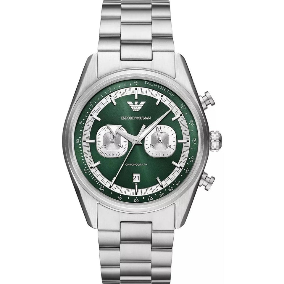 Emporio Armani Men's Racer Green Dial Chronograph Watch