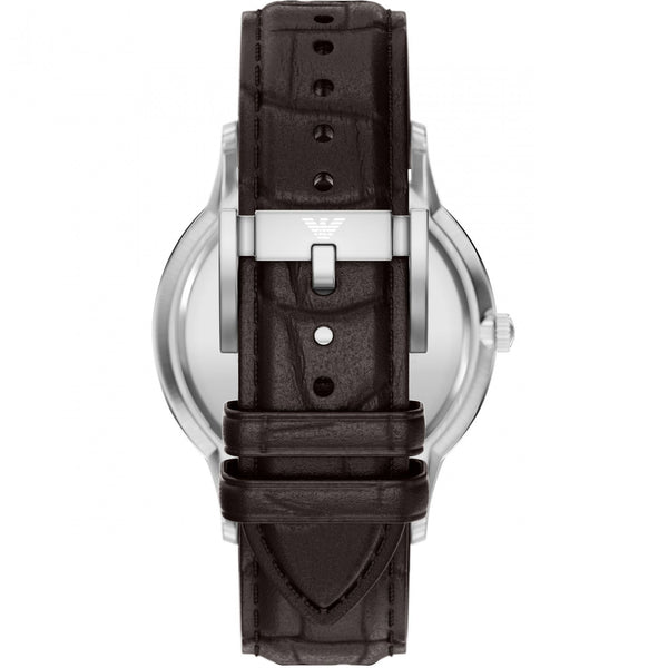 Emporio Armani Men's Renato 43mm Brown Leather Strap